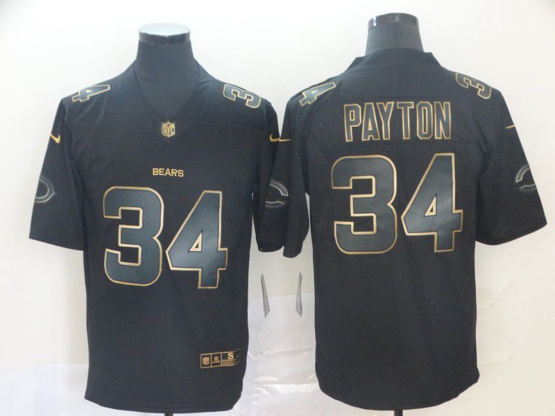 Men Chicago Bears #34 Payton Nike Vapor Limited Black Golden NFL Jerseys->new york jets->NFL Jersey